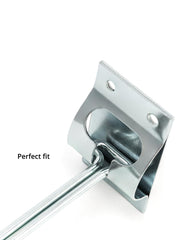 QWORK exterior-camper-door-catch closeup highlights rugged zinc-coated steel.