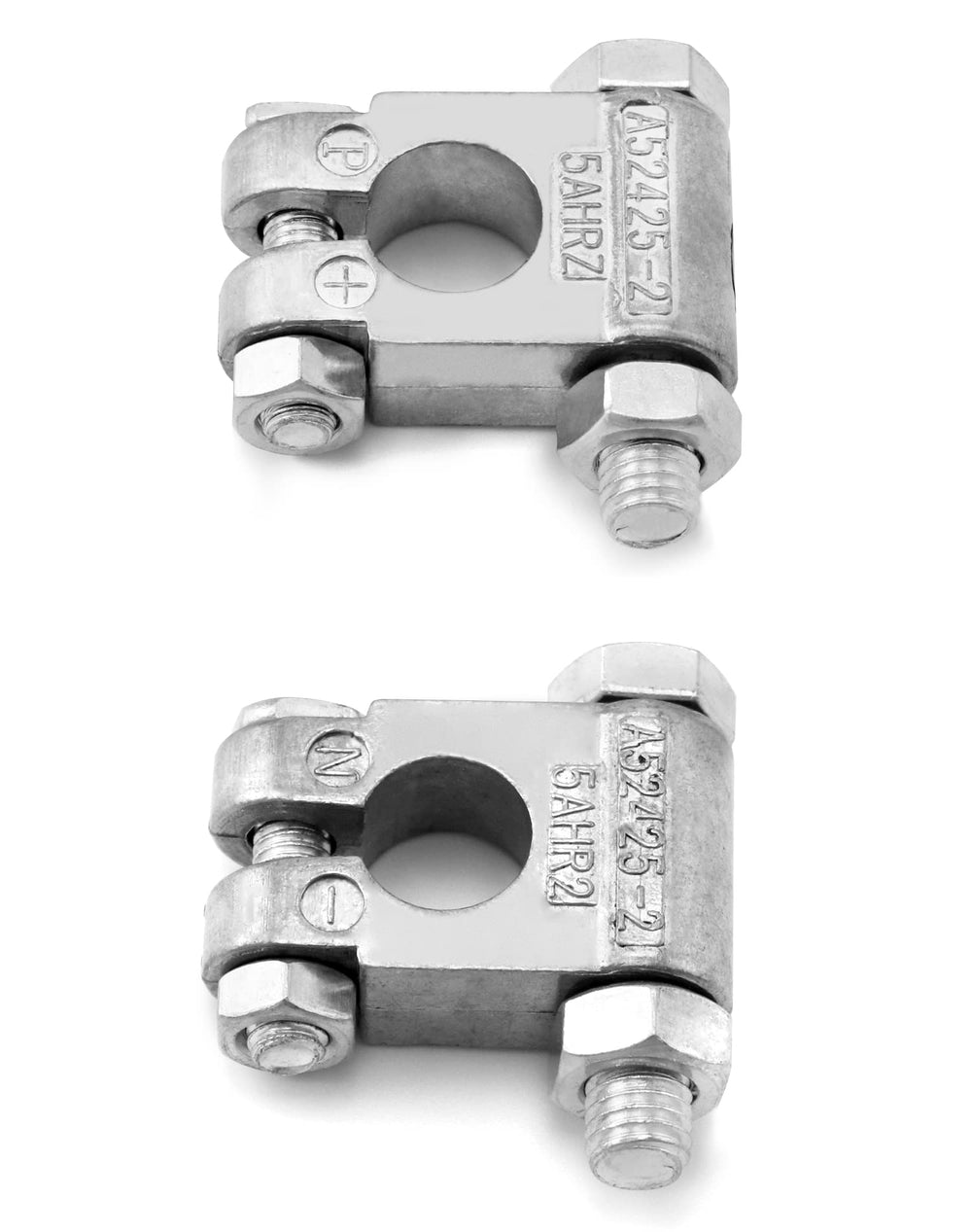 Four pairs of QWORK top-post battery terminals ready for wiring