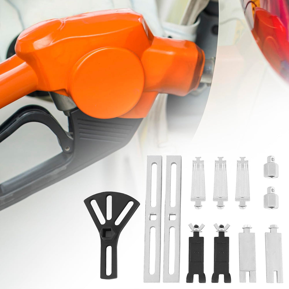 QWORK mechanic using fuel pump tool to service a vehicle