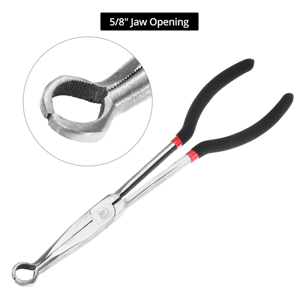 QWORK offset plier, 16 inch length, enables deep reach to spark plugs.