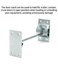 QWORK rv-trailer-door-hold-open usage demonstrates hands-free access during loading.
