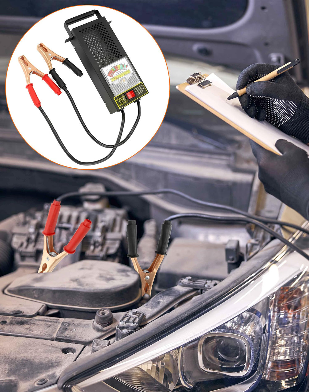 QWORK tester features a shock-resistant steel case for rugged use.