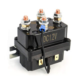 QWORK solenoid relay 12V 250A for reliable winch control in rugged ATV setups.
