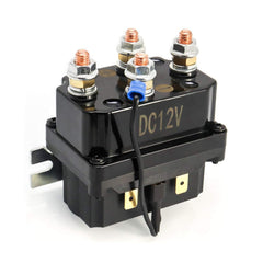 QWORK solenoid relay 12V 250A for reliable winch control in rugged ATV setups.