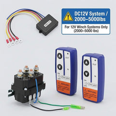 QWORK solenoid relay winch with waterproof housing