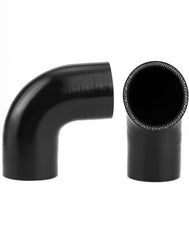 QWORK silicone hose installed between intercooler piping in a performance setup.