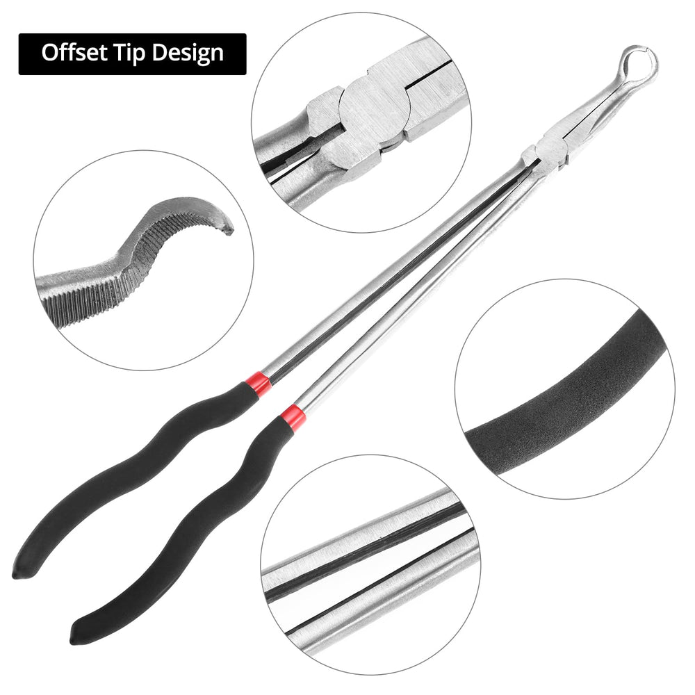 QWORK two-pack pliers for versatile spark plug boot removal tasks.