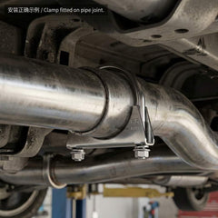 QWORK U-bolt clamp installed on exhaust pipe for secure fit
