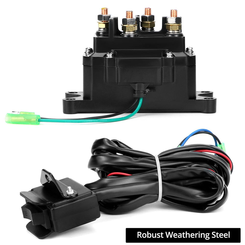 Weather-resistant steel construction with black coating for outdoor use.