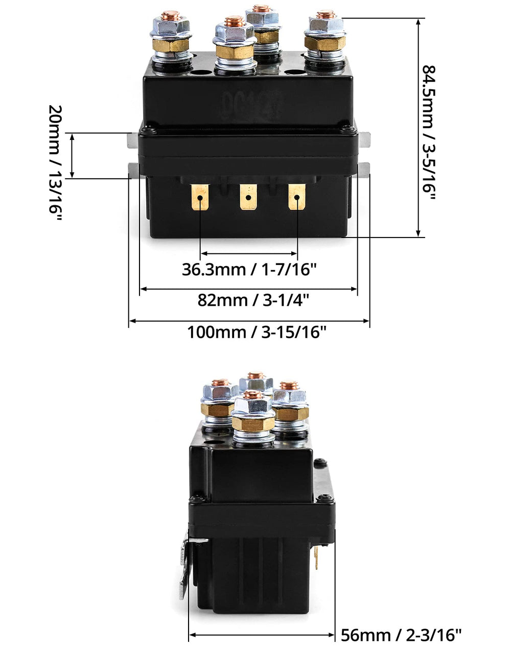QWORK winch relay with two signal pins for forward/reverse control