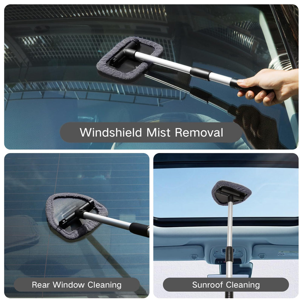 Extendable aluminum handle for hard to reach windshield areas
