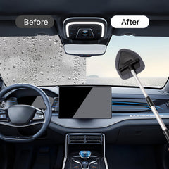 Rotatable cleaning head to access tight spots on glass