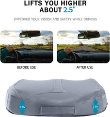 QYILAY Leather Seat Cushion height boost demonstrates improved sightlines during highway driving.
