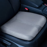 QYILAY Leather Seat Cushion in-car side view shows a taller driving position for better visibility.
