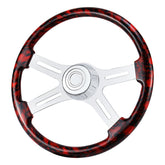 QYMOPAY 18-inch wood skulls wheel face with hydro print offers unique style and comfort