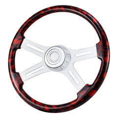 QYMOPAY 18-inch wood skulls wheel face with hydro print offers unique style and comfort