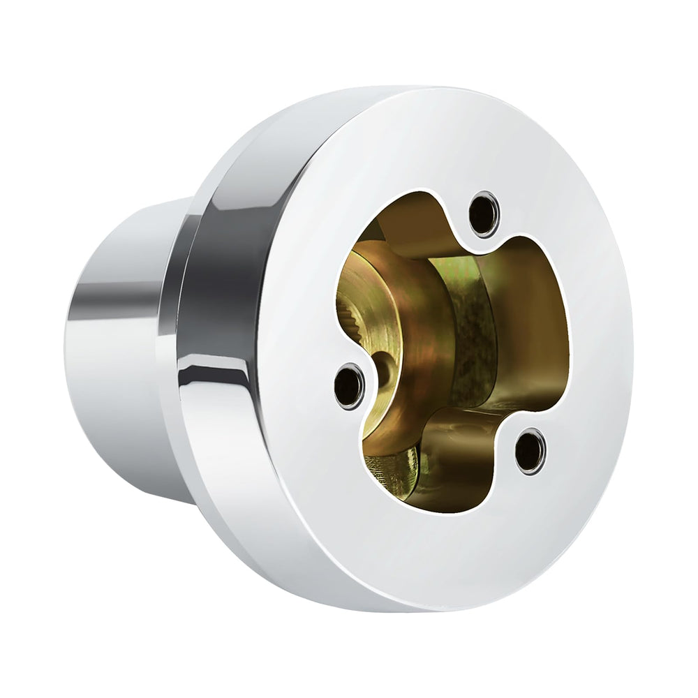 QYMOPAY 3-Hole Steering Wheel Adapter front view showing sturdy hub for Freightliner trucks