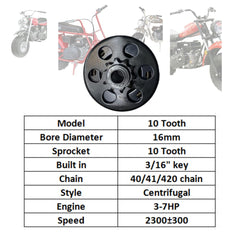 QYMOTO 16mm bore clutch side view highlights rugged construction