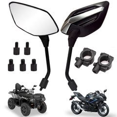 QYMOTO ATV mirrors left side view for improved off-road visibility and safety.