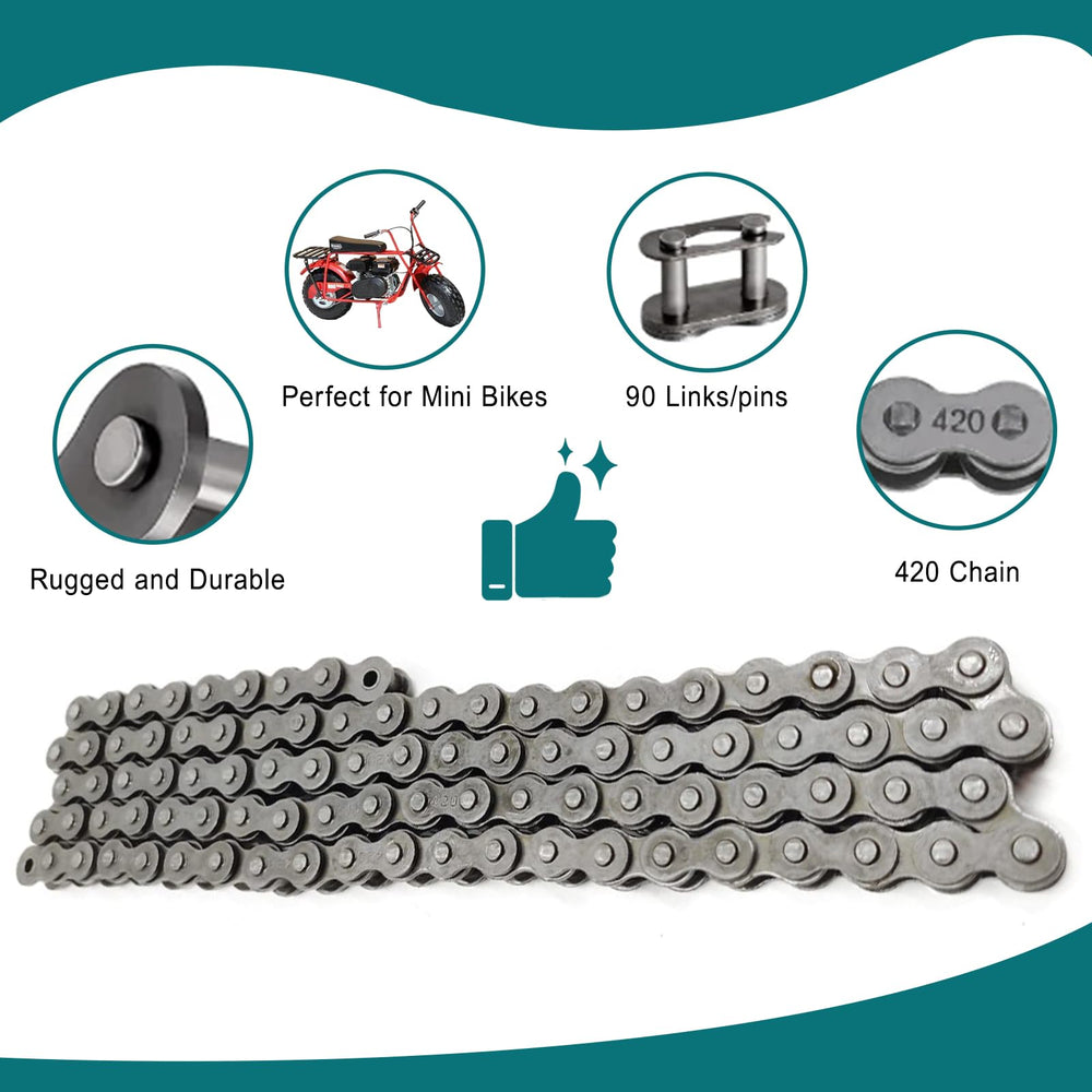 QYMOTO CT200U master link included for quick, secure chain assembly.