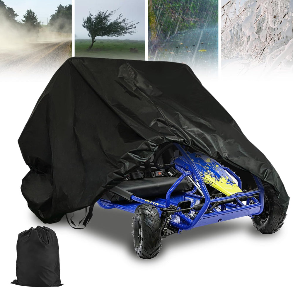 QYMOTO go kart cover easy storage when not in use.
