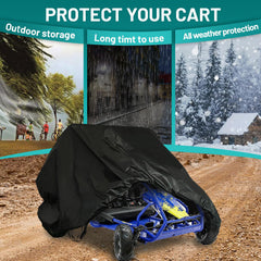QYMOTO go kart cover waterproof material shields against rain and moisture.