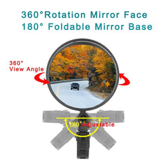 QYMOTO go kart mirror 360° rotation enables flexible viewing.