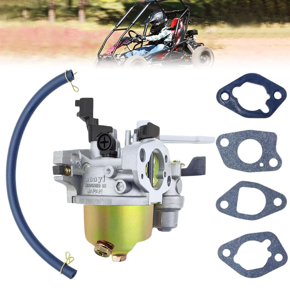 QYMOTO KT196 carburetor front view showing air intake and fitment for smoother starts