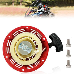 QYMOTO KT196 recoil starter assembly with secure mounting and easy grip pull