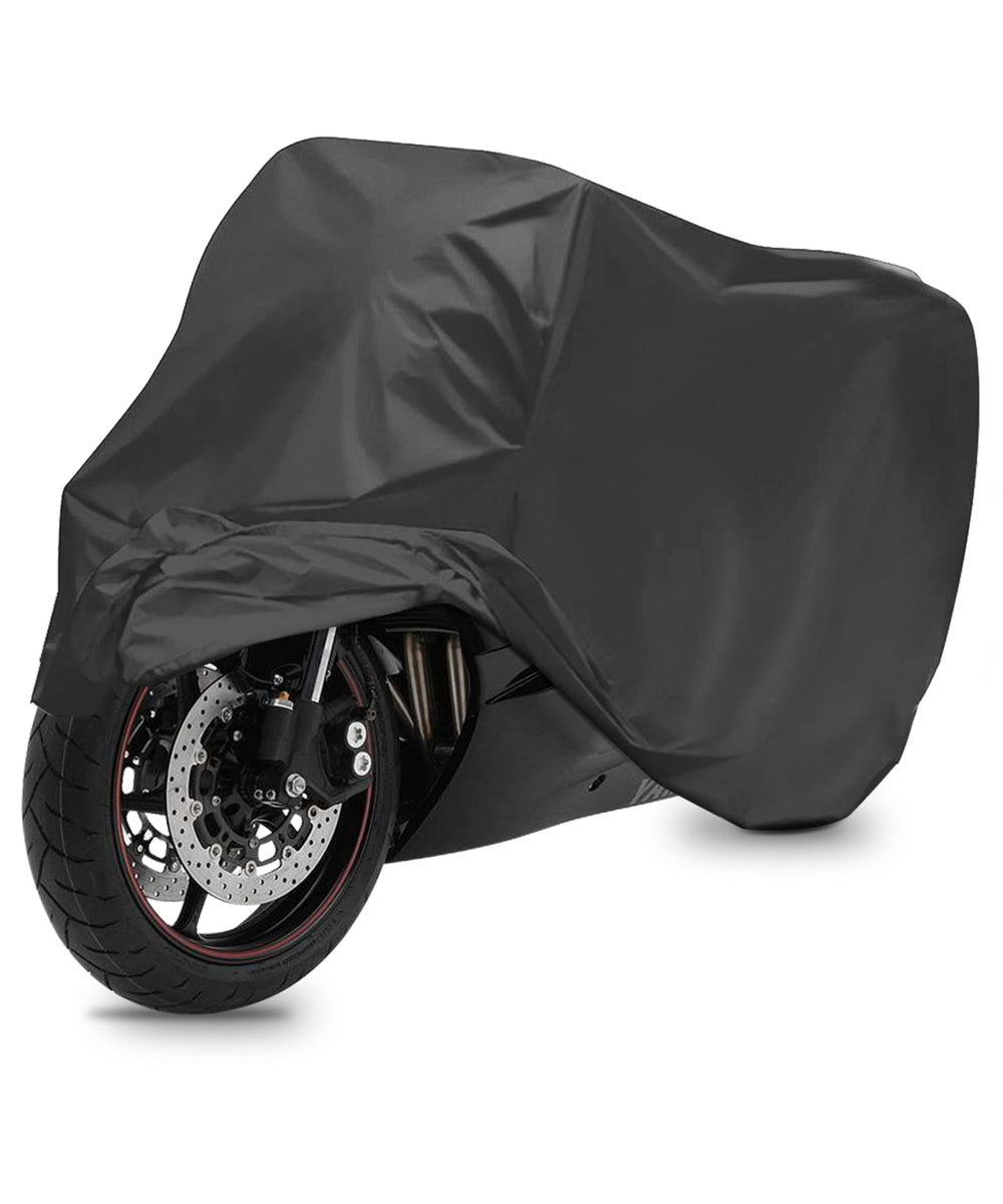 Qziulr Zlirfy motorcycle cover shields bikes from outdoor rain and UV exposure.