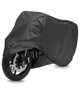 Qziulr Zlirfy motorcycle cover shields bikes from outdoor rain and UV exposure.