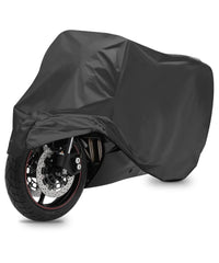 Qziulr Zlirfy motorcycle cover shields bikes from outdoor rain and UV exposure.