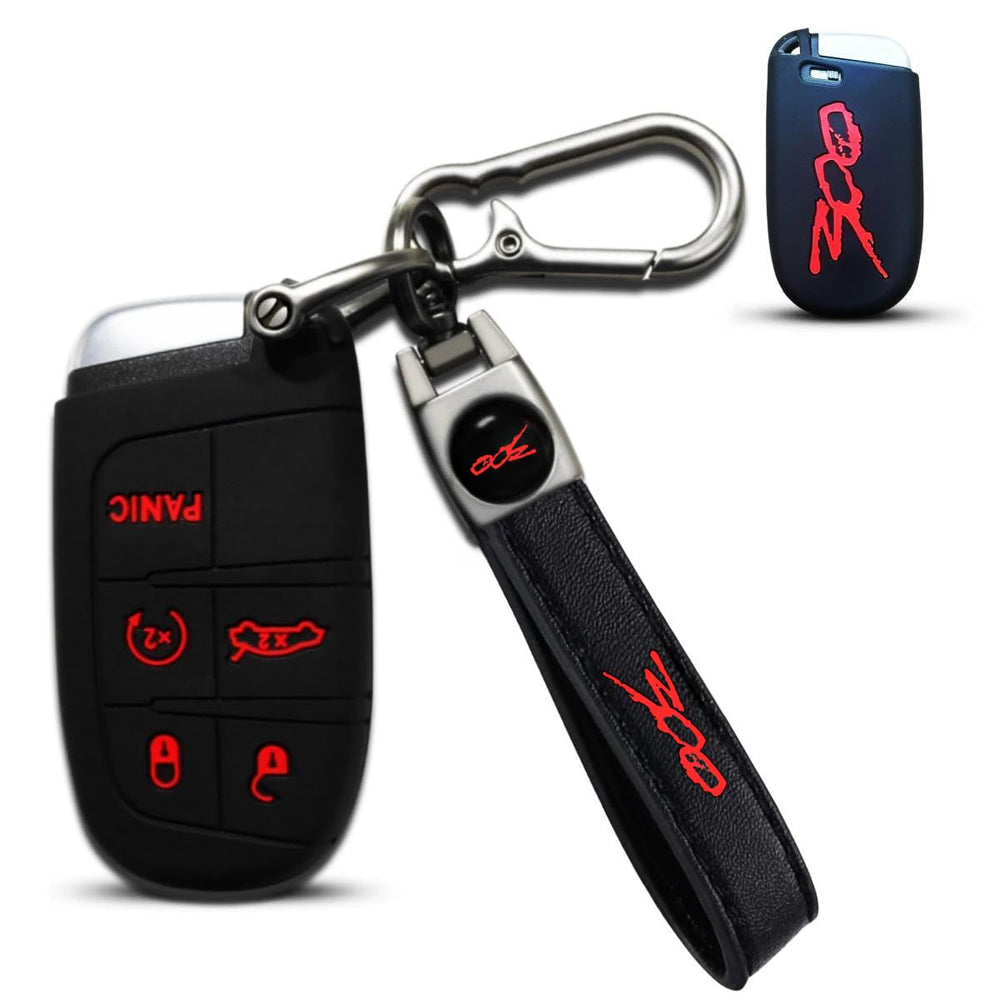 QZXIAOGU 300 emblem keychain in red protects the fob and stands out.