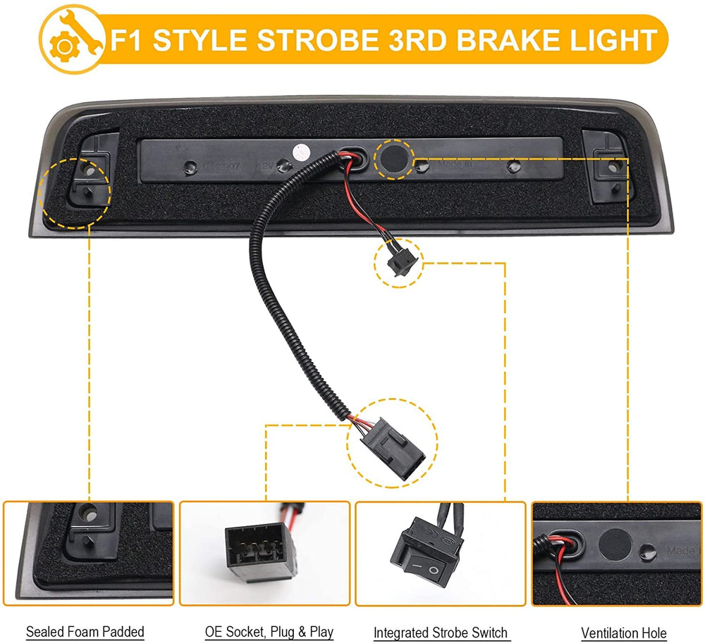 R&F Auto IP67 waterproof back with foam seal guards against dust and water.