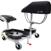 Racatac kneeling-sitting creeper with 3-inch casters offers smooth mobility on uneven job sites.