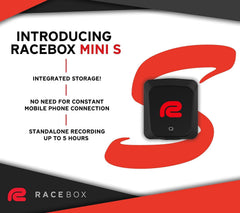 RaceBox Mini S lap timer display tracks circuit times for improved consistency.