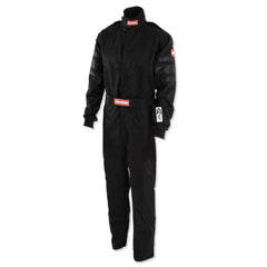 RaceQuip belt and high back collar on driving suit for secure fit