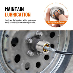 Racewill bearing protector, angle view, shields hub from water and dust.