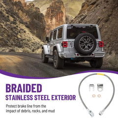 Racewill brake line assembly for Jeep Cherokee and Wrangler compatibility.