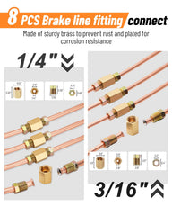 Racewill brake line kit eight unions; comprehensive kit saves time on installations