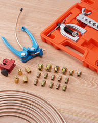Racewill brake line kit components organized for a complete install.
