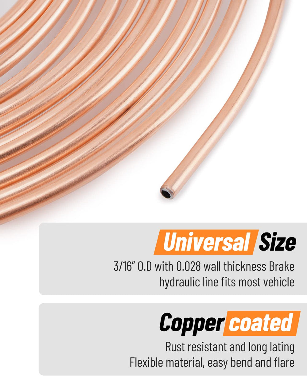 Racewill brake line unions laid out for quick connection compatibility.