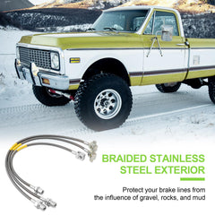 Racewill extended brake lines prevent expansion under pressure for responsive braking.