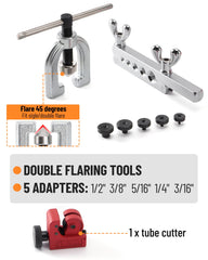 Racewill flaring tool in action with multiple tubing materials.