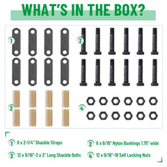 Racewill outdoor-ready trailer suspension kit for tandem axles