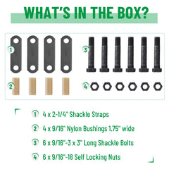 Racewill shackles kit ready for outdoor use on rugged trailer systems