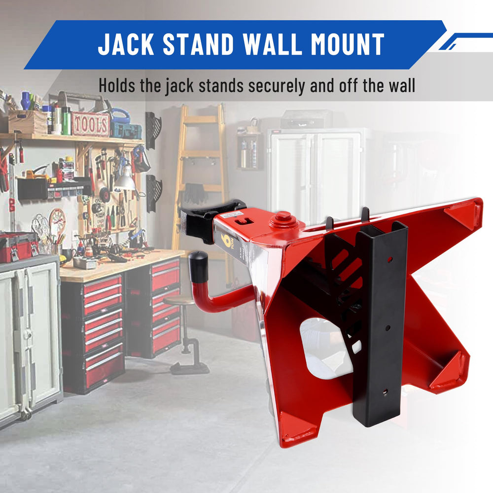 Racewill pack of four wall mounts keeps workshop organized and accessible.