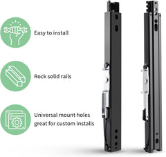 Racewill seat slider track assembly demonstrating dual lock safety feature.