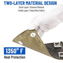 Racewill pipe shield inner silica fabric detail for heat absorption
