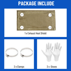 Racewill shield protecting nearby hoses and wiring from heat
